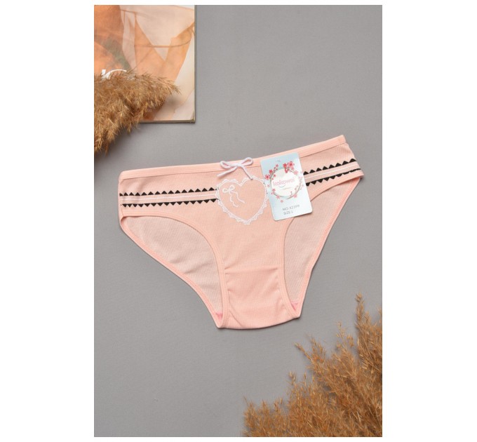 Труси жіночі персикового кольору з принтом 204865L