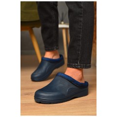 Калоші жіночі без задника утеплені синього кольору 205050L