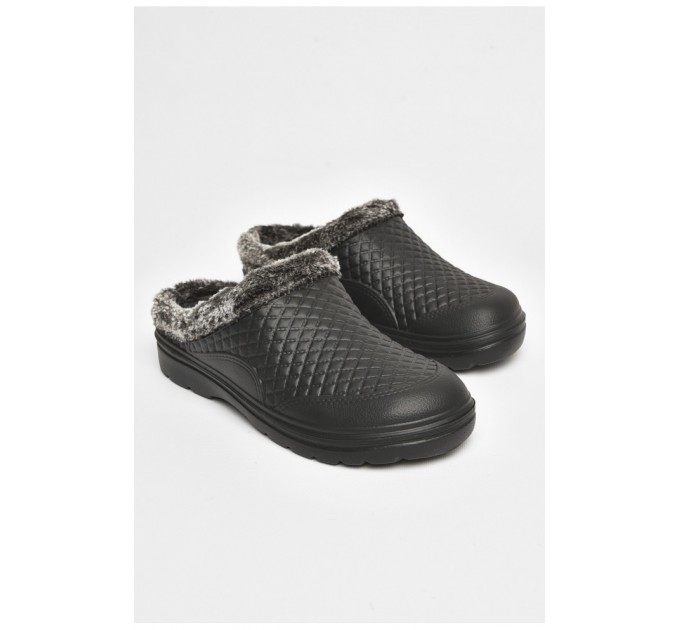 Галоши мужские без задника на флисе черного цвета 205092L