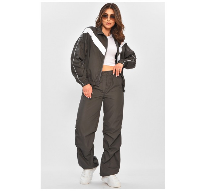 Спортивний костюм жіночий темно-сірого кольору 205118L
