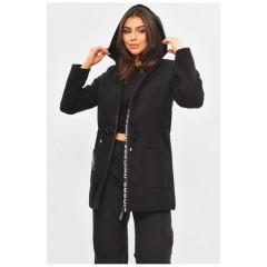 Кардиган женский черного цвета на молнии 205181L