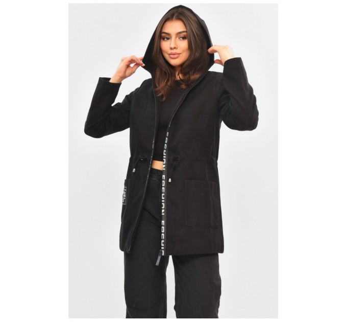 Кардиган женский черного цвета на молнии 205181L