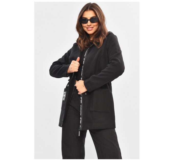 Кардиган женский черного цвета на молнии 205182L