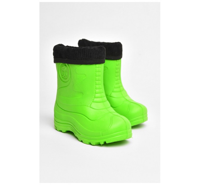 Чоботи піна дитячі зеленого кольору зі з`ємною шкарпеткою 205336L
