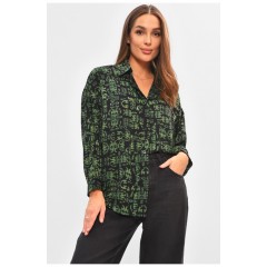 Сорочка жіноча зеленого кольору з принтом 205648L