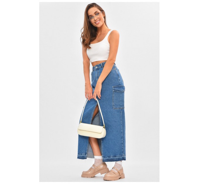 Спідниця жіноча джинсова подовжена синього кольору 205660L