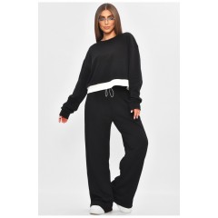 Костюм женский однотонный черного цвета 205664L