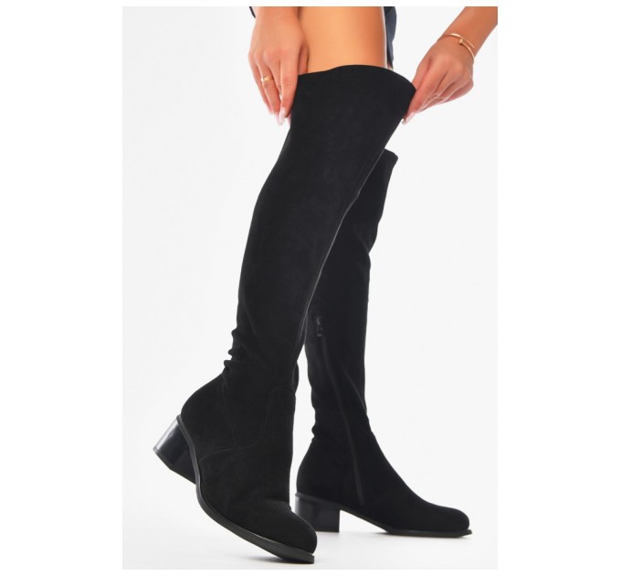 Ботфорти жіночі демісезонні чорного кольору 205698L