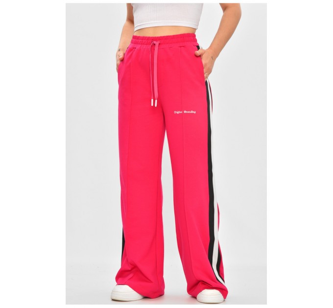 Штани жіночі малинового кольору зі вставками 205791L