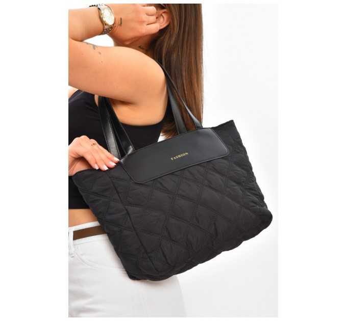 Сумка женская стеганная черного цвета 205817L