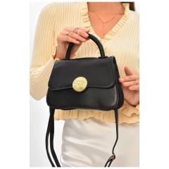 Сумка жіноча з екошкіри чорного кольору 205818L Сумка жіноча з екошкіри чорного кольору 205818L