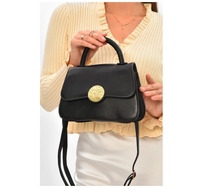 Сумка женская из экокожи черного цвета 205818L