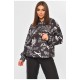 Худі жіноче напівбатальне утеплене чорного кольору з принтом 205854L