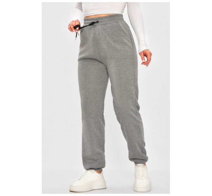 Спортивні жіночі штани на флісі сірого кольору 205864L