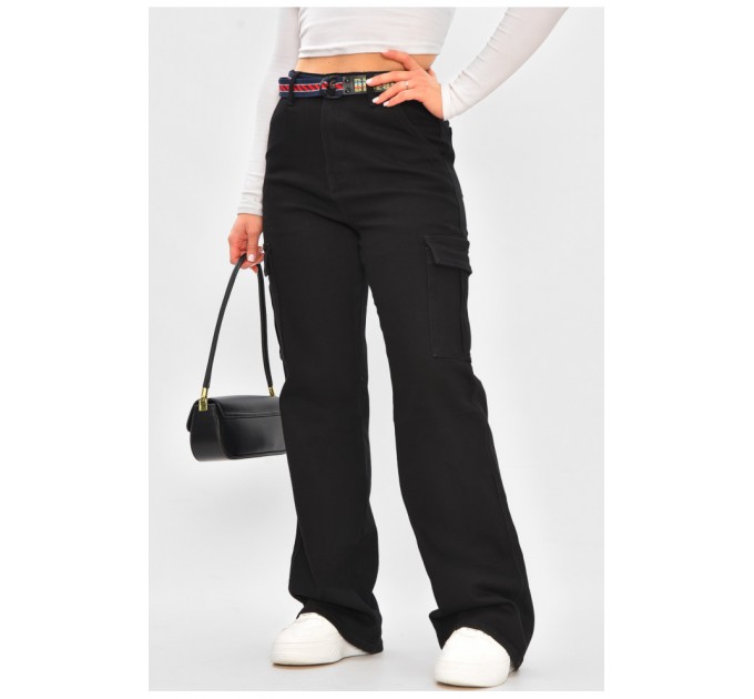 Джинсы женские однотонные черного цвета 205931L