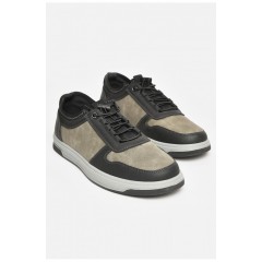 Кросівки чоловічі чорно-сірого кольору на шнурівці 206161L