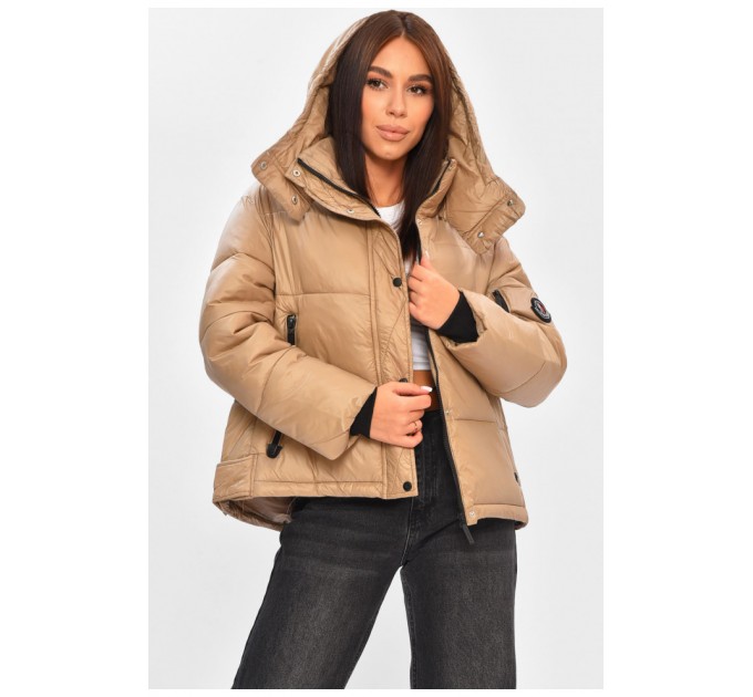 Куртка жіноча демісезонна бежевого кольору 206255L