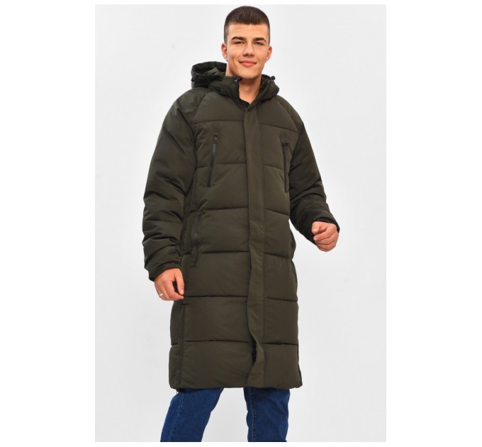 Куртка мужская еврозима удлиненная цвета хаки 206257L