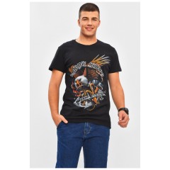 Футболка чоловіча чорного кольору з принтом 206289L