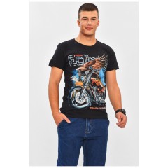 Футболка чоловіча чорного кольору з принтом 206292L