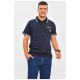 Футболка чоловіча поло темно-синього кольору з принтом 206316L