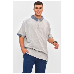 Футболка чоловіча батальна сірого кольору 206319L Футболка чоловіча батальна сірого кольору 206319L