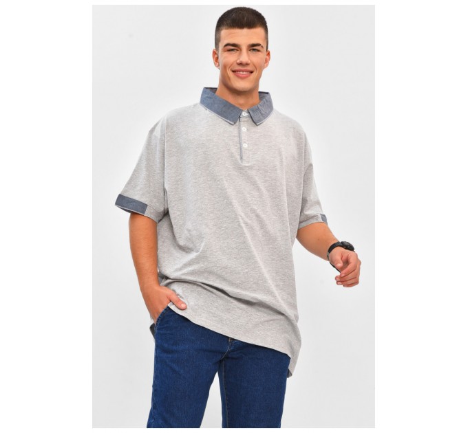 Футболка чоловіча батальна сірого кольору 206319L