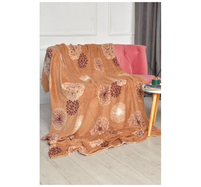 Плед бежевого цвета с принтом размер 150*200 206392L