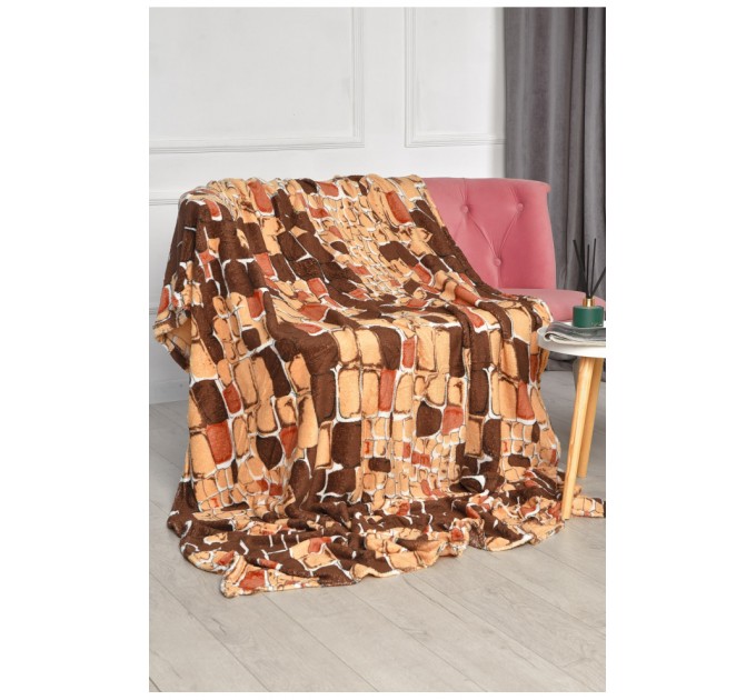 Плед бежевого кольору з принтом розмір 150*200 206393L