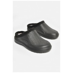 Галоши мужские без задника на флисе черного цвета 206404L