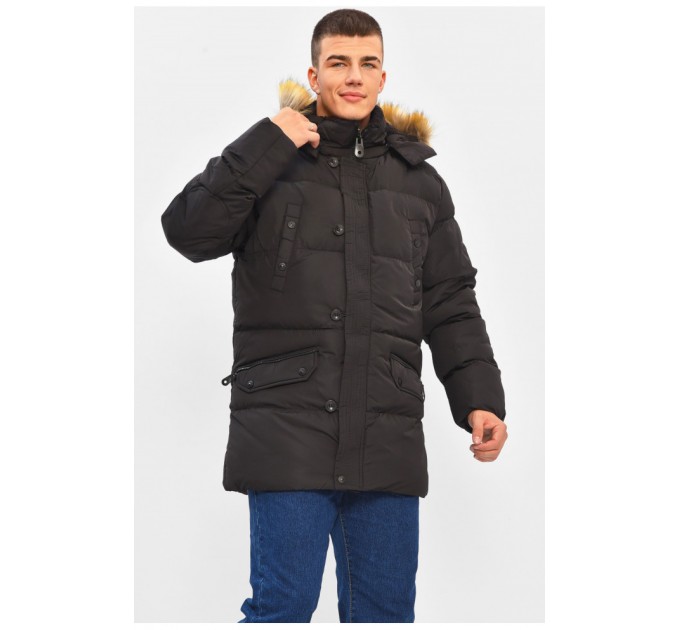 Куртка мужская еврозима черного цвета 206424L