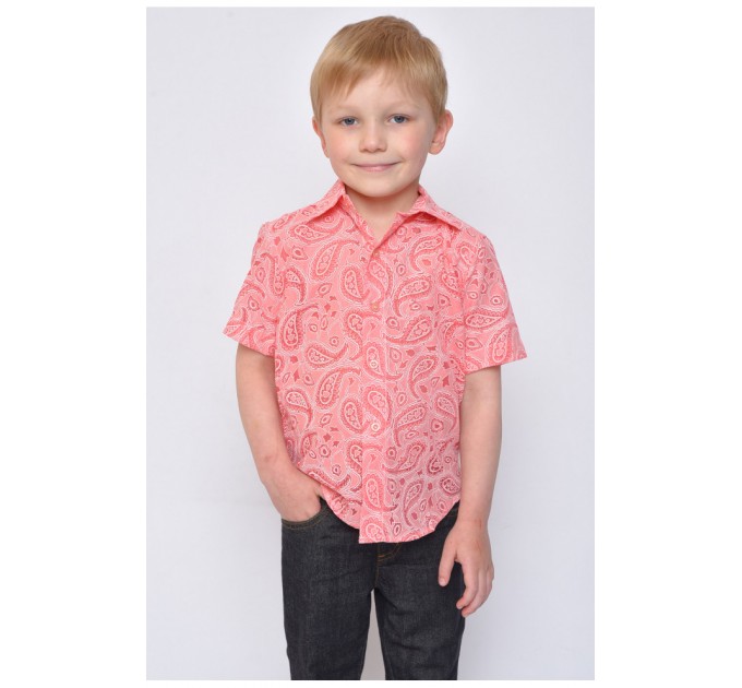 Сорочка дитяча хлопчик коралова 148502L