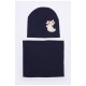 Шапка+хомут дівчинка темно-синя на 4-5 років 149982L