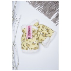 Митенки детские для девочки светло-бежевого цвета с принтом на 9-12 лет 152715L