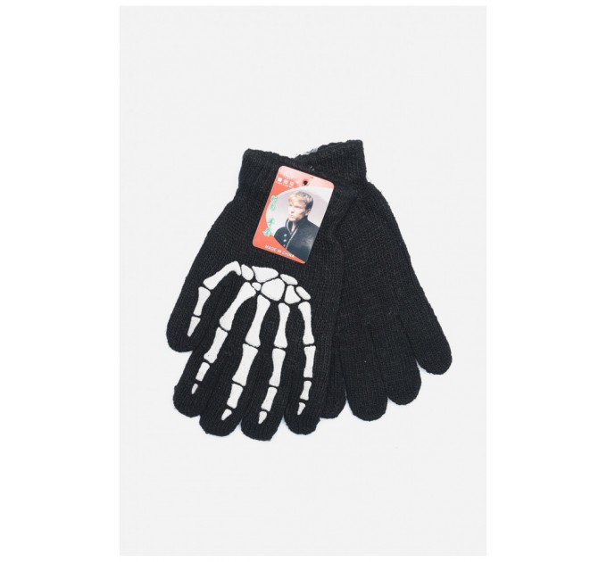 Рукавички підліткові для хлопчика чорного кольору на 12-15 років 152840L