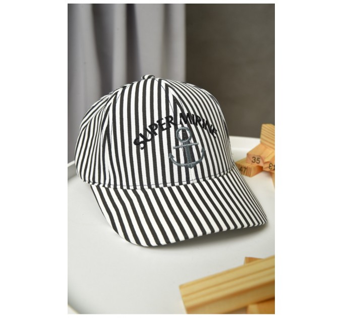 Кепка дитяча для хлопчика чорно-білого кольору 155833L