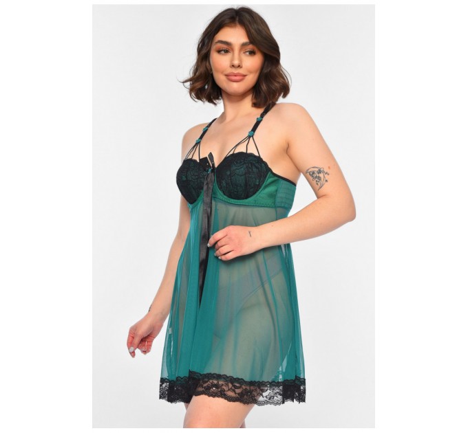 Пеньюар жіночий зеленого кольору чашка В 157812L