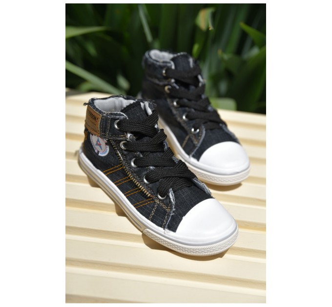 Кеди дитячі сірого кольору текстиль 158539L