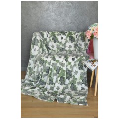 Плед зеленого цвета с цветочным принтом 180*200 158667L