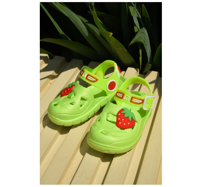 Сандалии детские пена для девочки салатового цвета 159539L