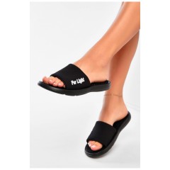 Шльопанці жіночі чорного кольору текстиль 160067L