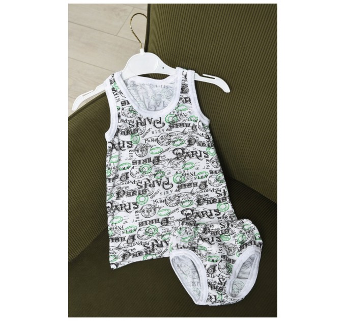 Комплект дитячий для хлопчика майка+трусики білого кольору 162666L