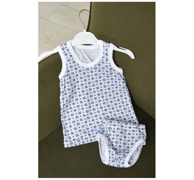 Комплект детский для мальчика майка+трусики светло-серого цвета 162669L