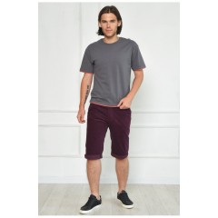 Бриджі чоловічі мікровільветові темно-фіолетового кольору 163942L