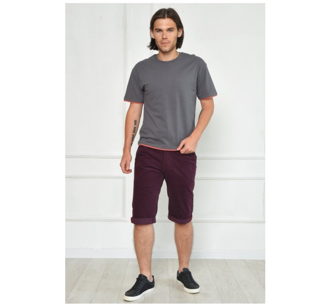 Бриджи мужские микровольветовые темно-фиолетового цвета 163942L