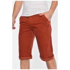 Бриджі чоловічі мікровільветові теракотового кольору 163946L