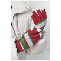 Рукавички жіночі сенсорні червоного кольору 164108L