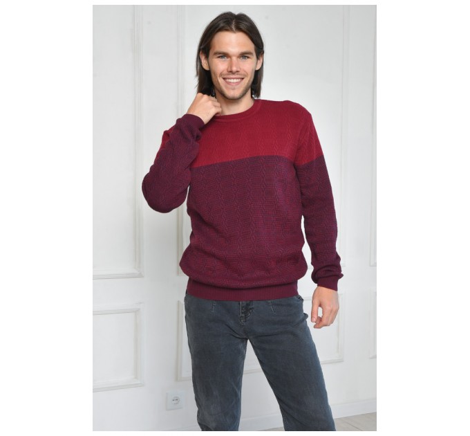 Светр чоловічий бордового кольору 164972L