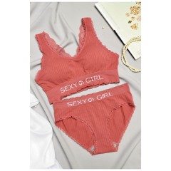 Комплект жіночий темно-рожевого кольору чашка В 169437L