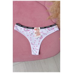 Стрінги жіночі з принтом білого кольору 169773L Стрінги жіночі з принтом білого кольору 169773L